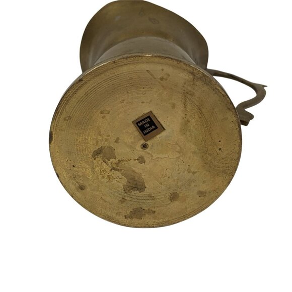 Vintage Gold Solid Brass Mini Pitcher w/ Handle 4 Inch High 3 Inches across 59b - Picture 3 of 8